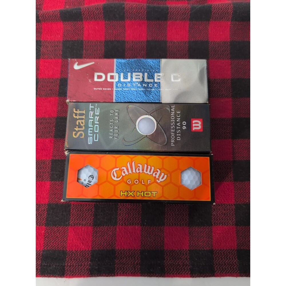 Callaway HX Hot, Nike Double C, Wilson Staff Smart Core Golf Balls (9 Balls)